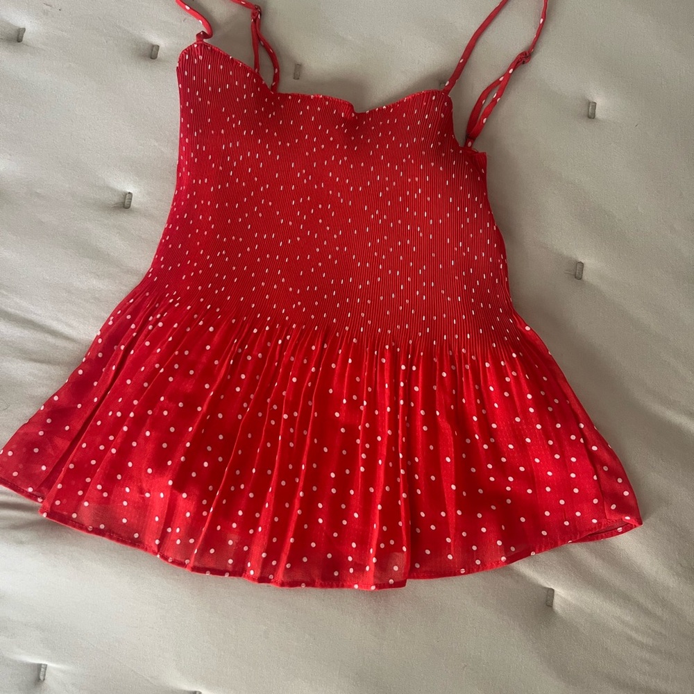 Lush Red Polka Dot Top
